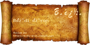 Bódi Áron névjegykártya